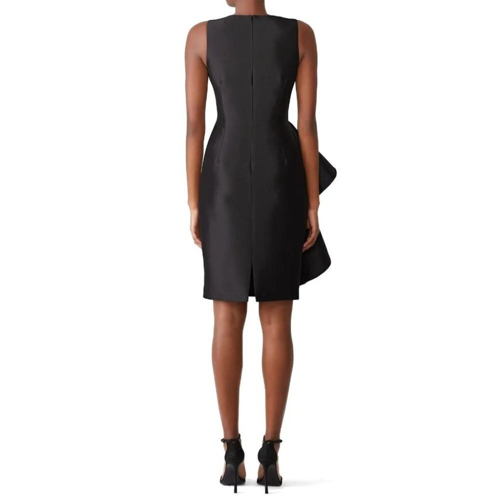 Badgley Mischka Black Side Ruffle Sheath Dress - Picture 7 of 12